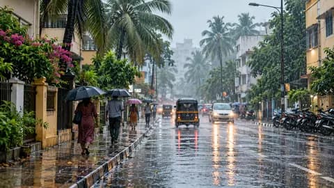 AI-generated illustration: Rain on a generic southern Indian street; not a record of a specific October 18 event.