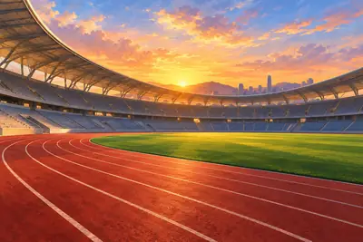 AI-generated illustration of a generic athletics stadium