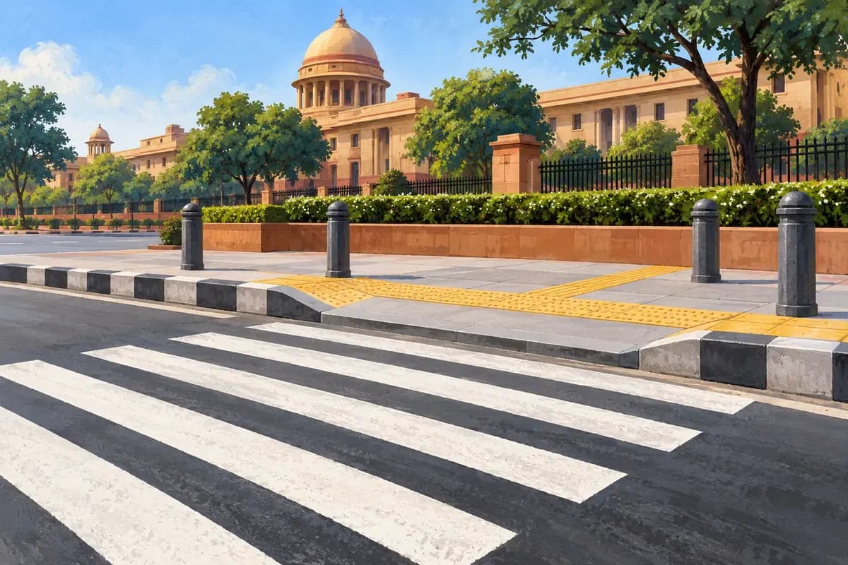AI-generated illustration of a conceptual safe pedestrian crossing