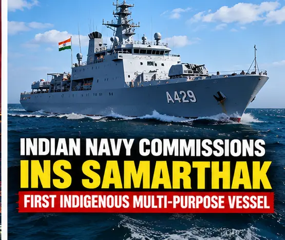 AI-generated conceptual illustration of an Indian Navy multi-purpose vessel; not an official naval photograph.